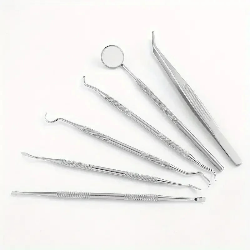 3-8P Stainless Steel Dentist Oral Tools Cleaning Flossing Tartar Removal Easy to Clean Not Easy to Break Dental Oral Mirror Care