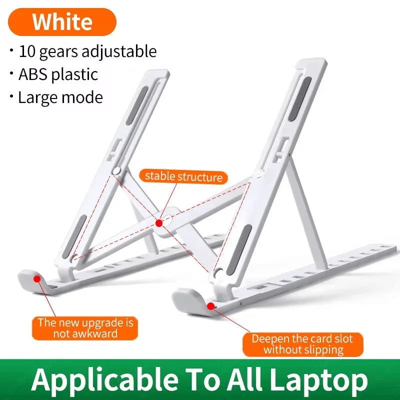 Supporto per laptop regolabile, supporto portatile e pieghevole per monitor di computer, base per notebook, accessori per MacBook Air, iPad e tablet
