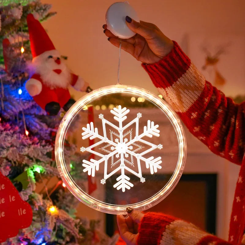 Merry Christmas LED Fairy Lights Santa Claus Elk Living Doors Windows Decoration New Year Gift  Christmas Tree Hanging Light