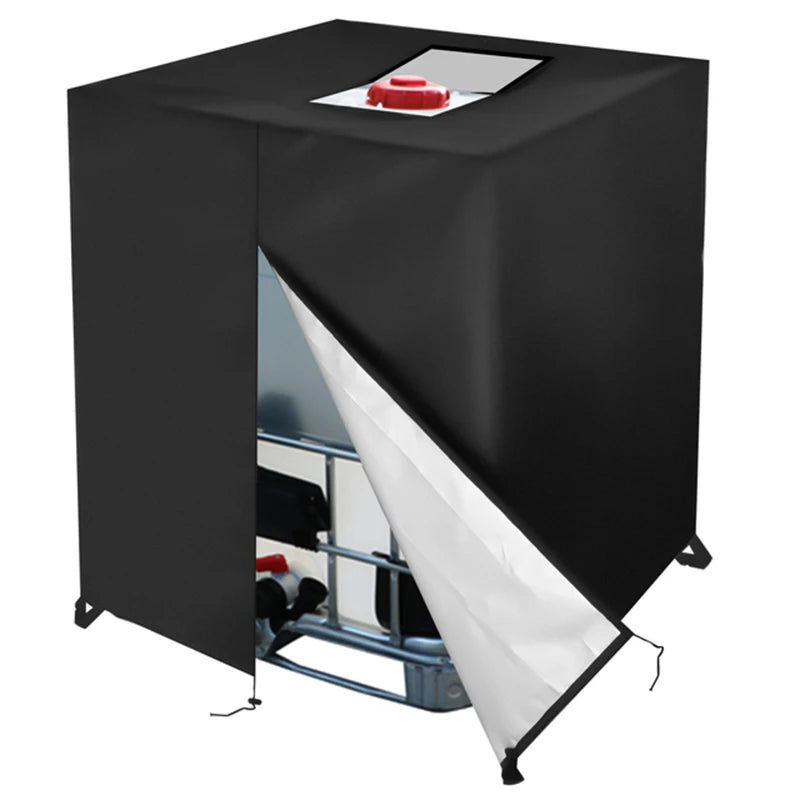 1000L IBC Water Tank Cover Tarpaulin Waterproof UV Resistant Tarpaulin with Zipper for IBC Rain Tank Cover Dustproof