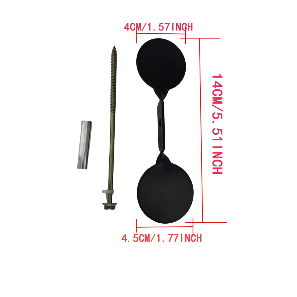 Thickened 3mm Indoor and Outdoor Slingshot Shooting Practice Double-Headed Round Target 360-Degree Rotating Steel Shooting Targe