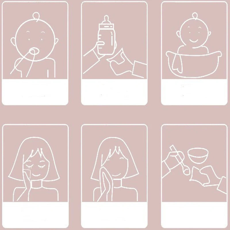 5-Piece 25*25cm Six-Layer Cotton Gauze Baby Face Wash Towel, High-Density Cartoon Handkerchief for Newborns and Kids