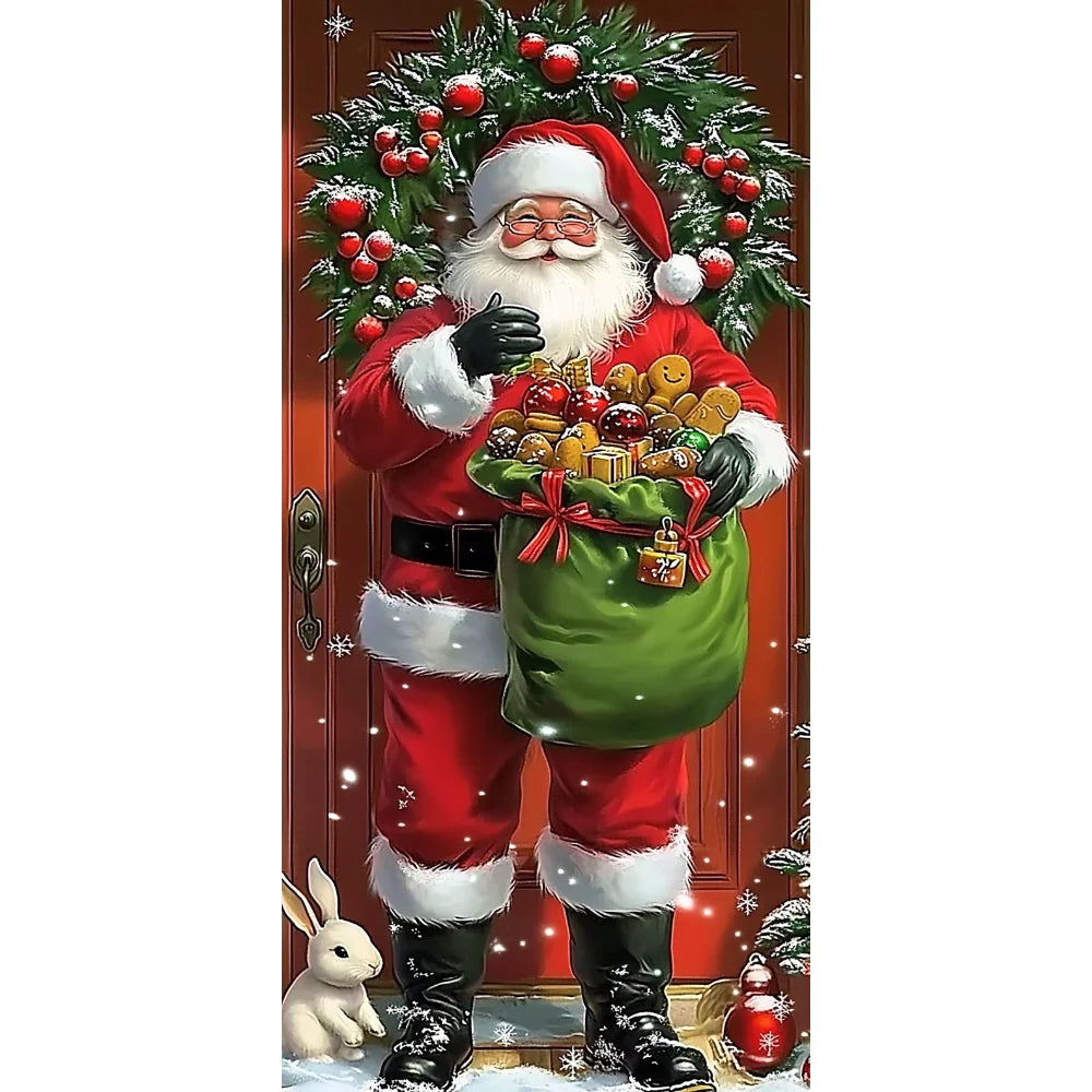 Christmas Door Hanging Banner Merry Christmas Decoration For Home  Navidad Christmas Wall stickers Xmas Gift New Year