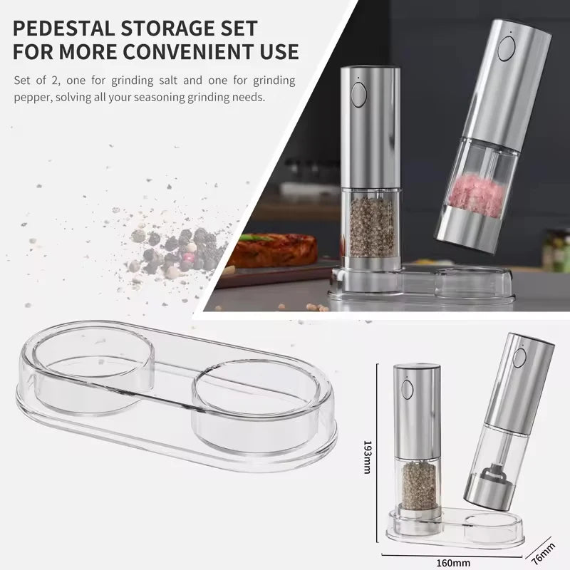 1/2pcs Automatic Pepper Grinder Salt And Pepper Grinder USB Rechargeable Adjustable Coarseness Spice Mill for Kitchen Tool