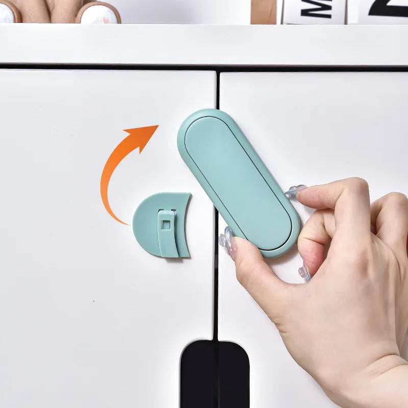 3/5/10Pcs Children's Drawer Safety Latch Cabinet Door Protection Baby Anti Pinch Hand Invisible Lock Opposite Door Wardrobe Lock