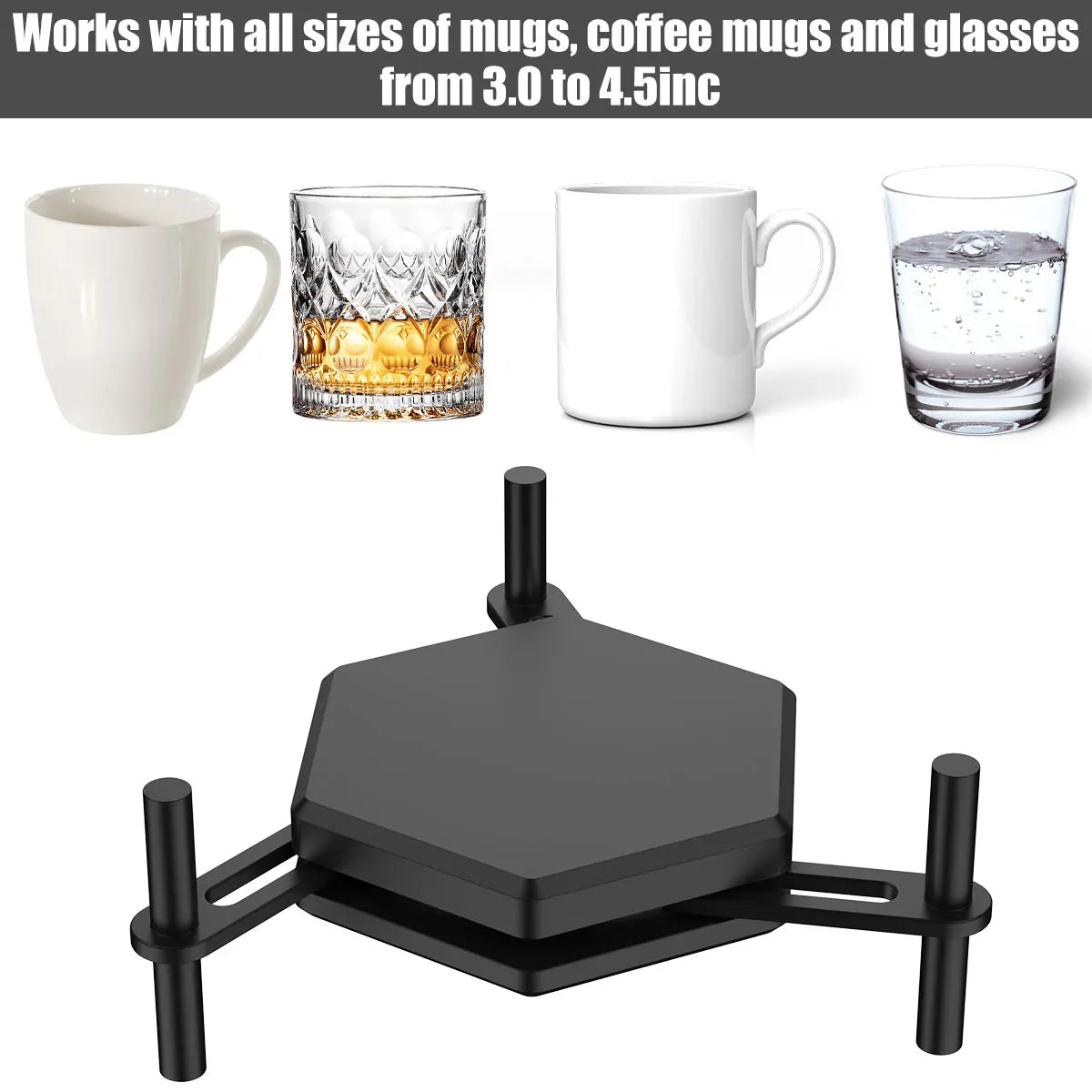 6/12Pcs Coffee Mug Holder Adjustable Drinkware Stackable Organizer Space Saver Kitchen Cup Storage Rack for 3.0 to 4.5inch Cup