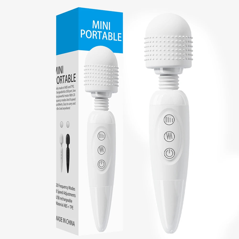 Electric Massager Stick 8 Intensity Levels 20 Vibration Modes Suitable for Neck, Foot, Head, Back Health Massage Gun Portable