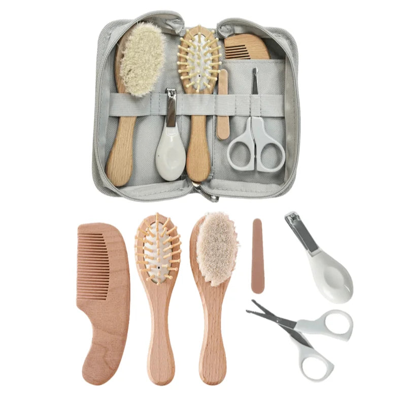 Baby Care Kit Six-Piece Baby Nasal Inhaler Nail Clipper Brush File Comb Scissors Set Daily Cleaning and Care Accessories for Baby
