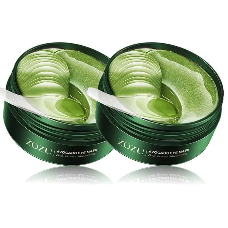 60/120 Pieces Avocado Gold Eye Masks Moisturizing Firming Eye Patches to Improve Eye Bags Anti-Wrinkle Eye Patches for Dark Circles