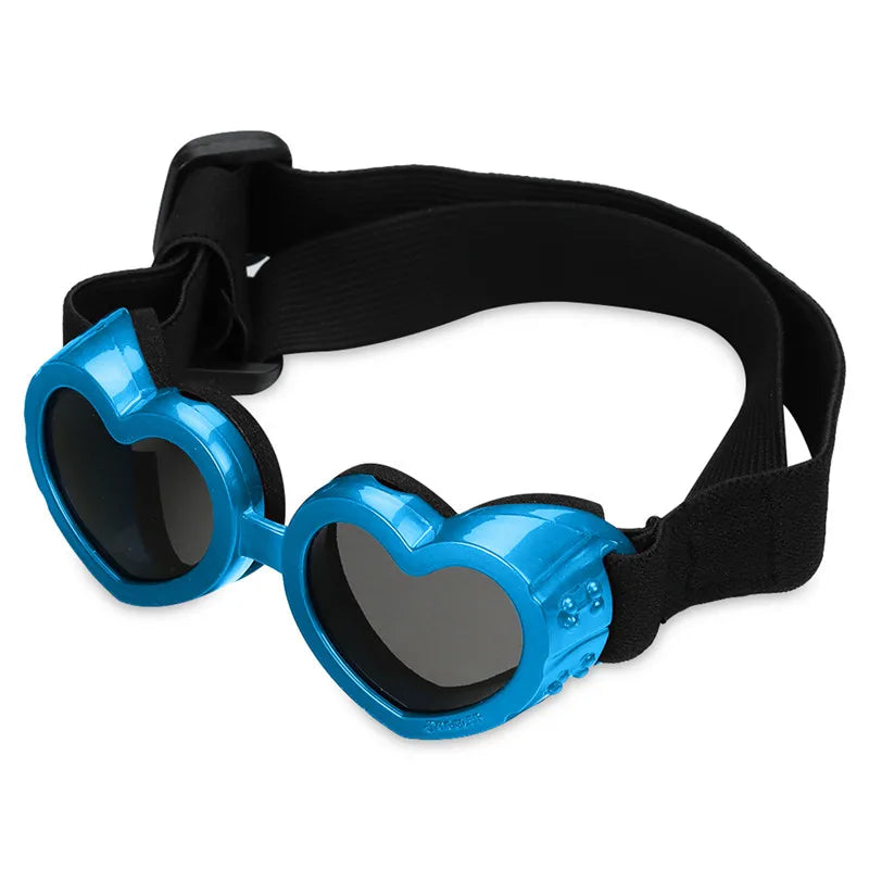 1 pc Heart-shaped Small Dog Sunglasses Waterproof UV Protection Cat Sunglasses with Adjustable Strap Goggles Pet Products