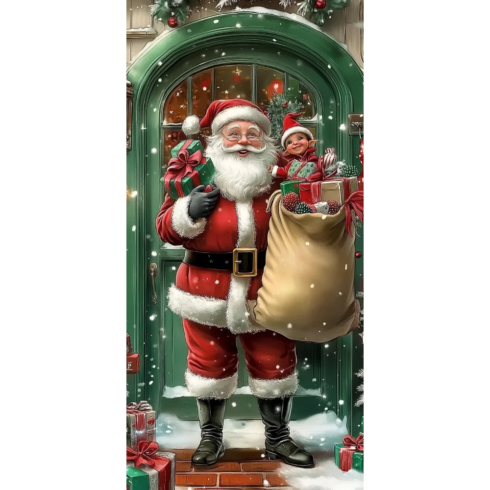 Christmas Door Hanging Banner Merry Christmas Decoration For Home  Navidad Christmas Wall stickers Xmas Gift New Year