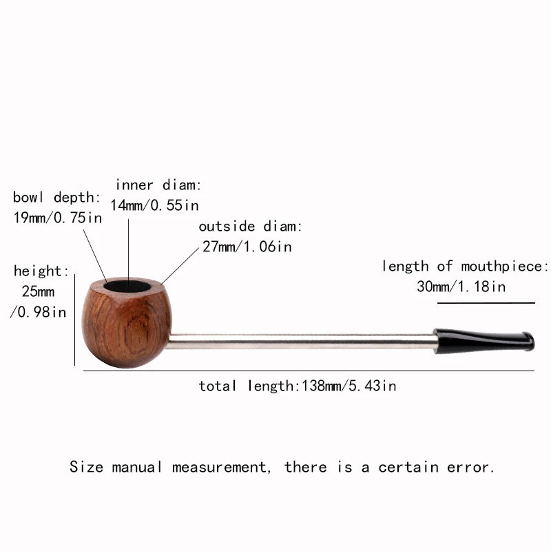 Red Sandalwood Smoking Pipe For Men Portable Straight Solid Wood Tobacco Pipes Dry Week Small Wooden Pipe Tool