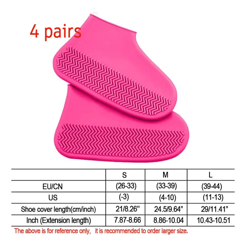 Waterproof Rain Shoe Covers Silicone Non-slip Wear-resistant Outdoor Adult Children Boots Portable Elastic Reusable