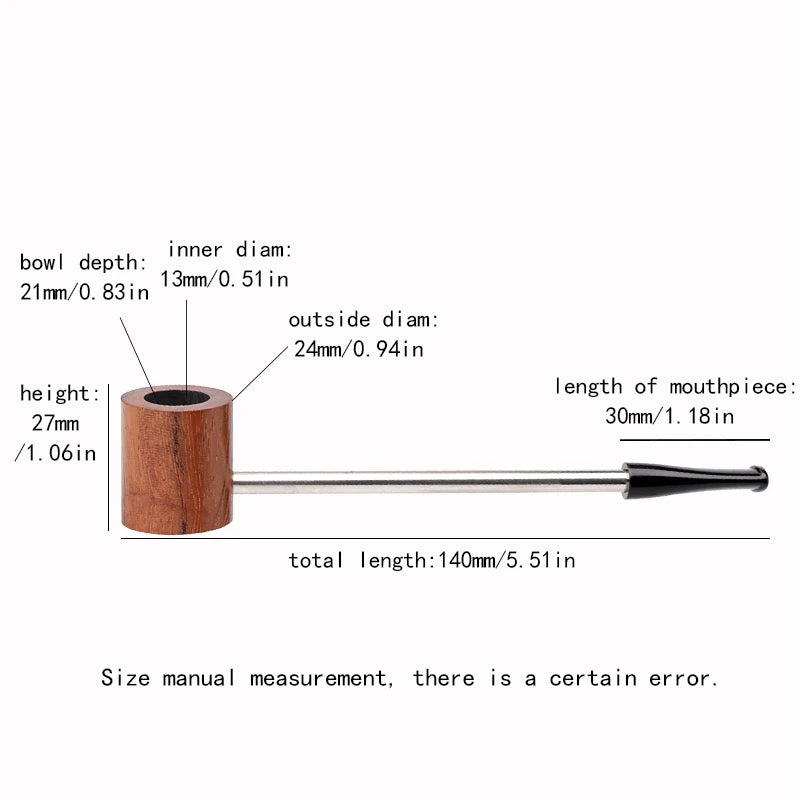 Red Sandalwood Smoking Pipe For Men Portable Straight Solid Wood Tobacco Pipes Dry Week Small Wooden Pipe Tool