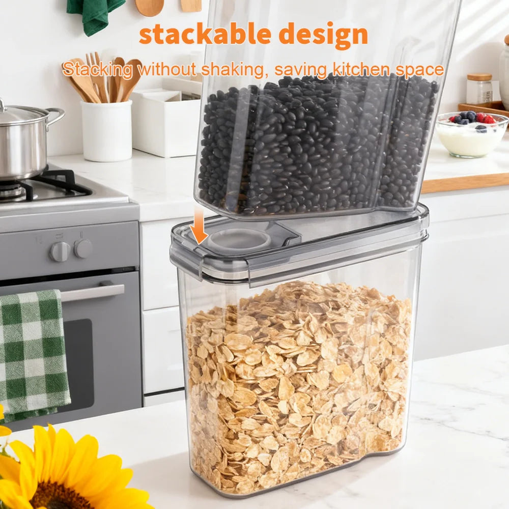 Airtight Food Storage Containers With Lid 4/8/12Pcs Storage Jar Cereal Dispenser Kitchen Organizer Transparent Sealed Tank