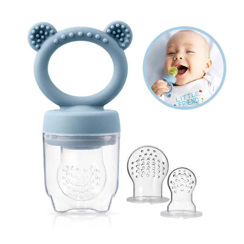 Silicone Bear Shaped Baby Fruit Feeder Fresh Fruit Food Nipple Pacifier - Fun And Healthy Feeding for Babies
