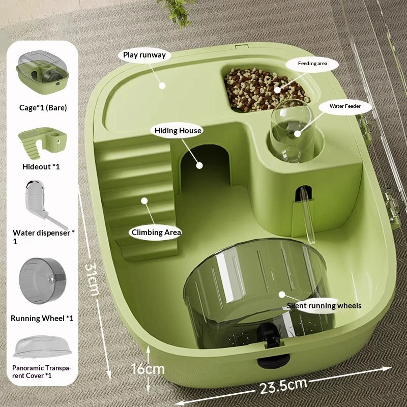 Luxury Large Capacity Hamster Golden Hamster Cage Habitat Villa Large 2-Layer Platform Cage Hiding Nest Small Pet Supplies