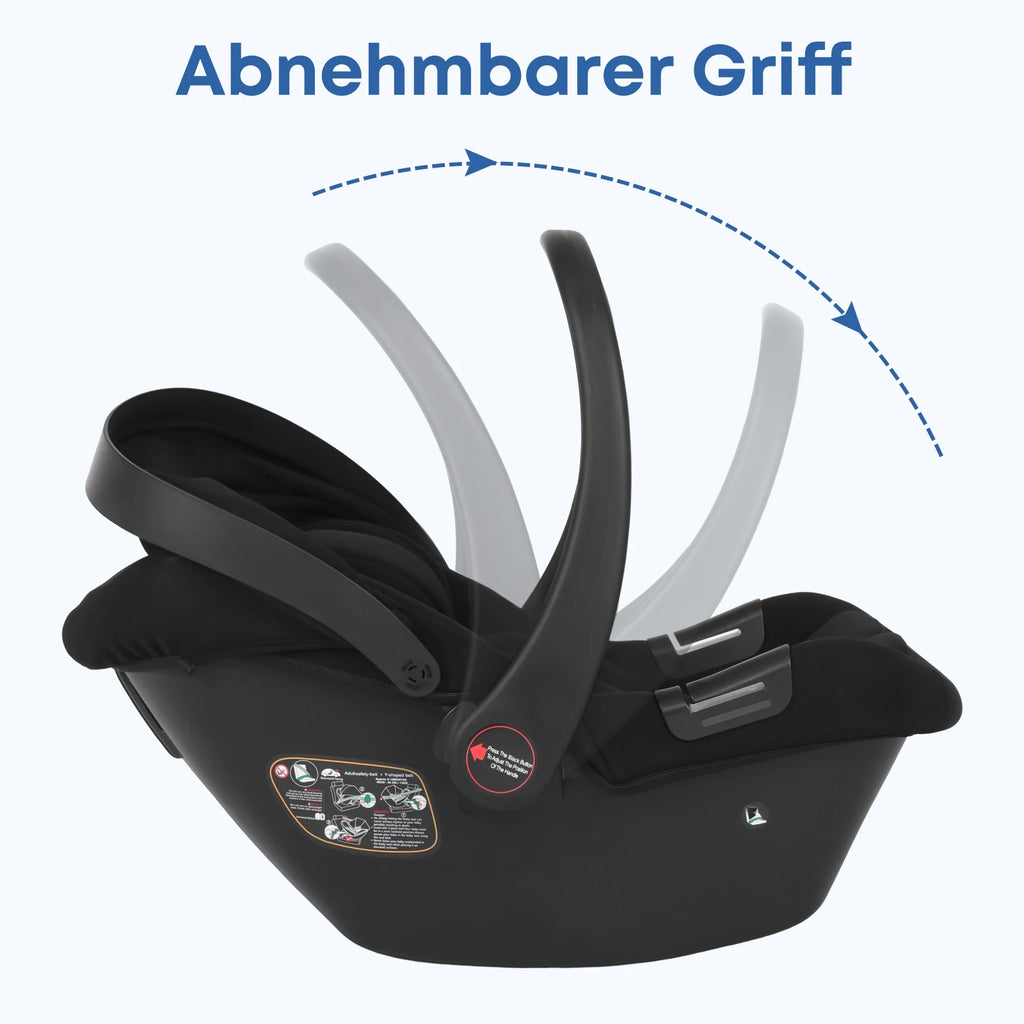 Infant Baby Car Seat Newborn 0-12 Months Max 12kg Sun Canopy Padded Seat 3-Point Safety Belt Side Protection I-Size Baby Car Seat