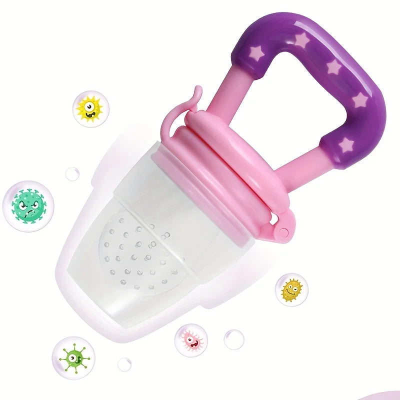 Baby Feeding Spoon Fruit Grinding Pacifier Complementary Food Mesh Silicone Baby Tableware