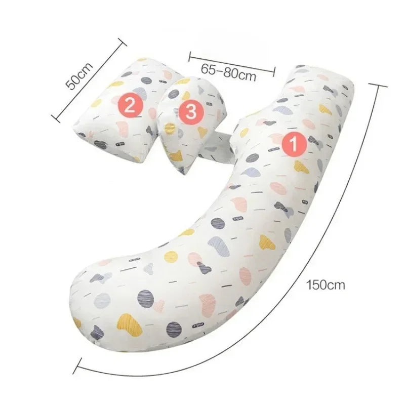 Multi Functional Detachable Breastfeeding Pillow for Pregnant Women shaped Waist Protection Side Pillow Support Abdominal Pillow