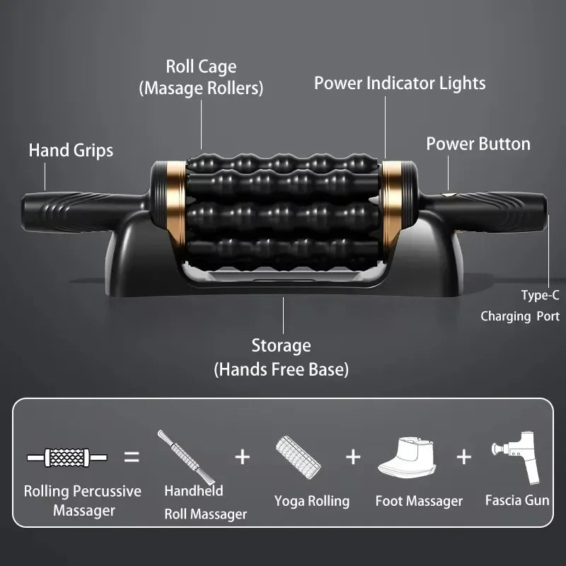 Relax Stress Massager Hand Held Massager for Muscle Rolling Percussive Massager Powered Muscle Roller Massager Whole Body Relief