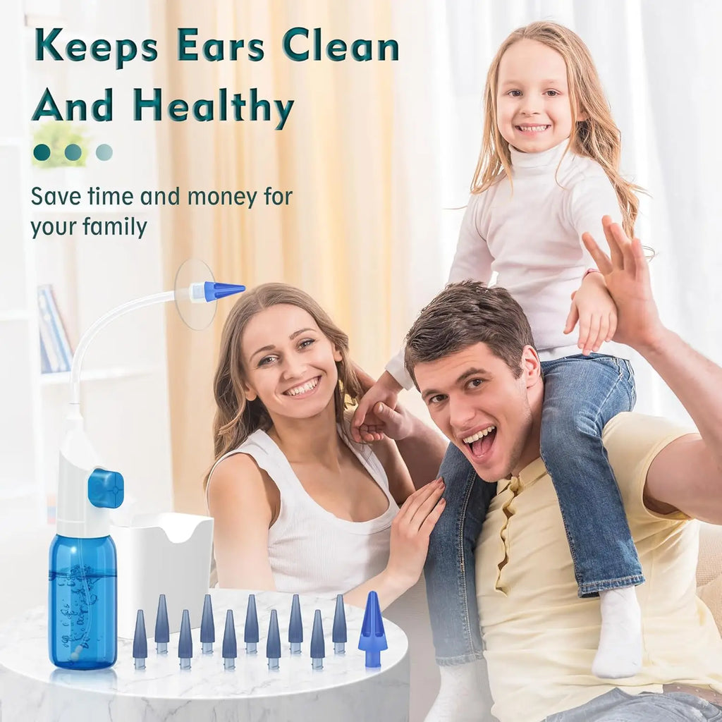 Ear Wax Removal Tool Manual Ear Irrigation Flushing Kit Ear Cleaner Full Set of Cleaning Tools and 30 Disposable Soft Ear Tips