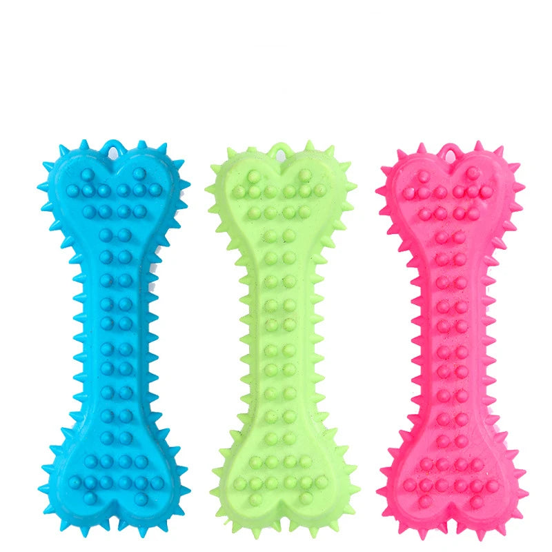 1PC Pet Chew Toy Soft Rubber Bite-resistance Bone Shape Teeth Grinding Chewing Toys for Small Dogs Training Pet Supplies Brush
