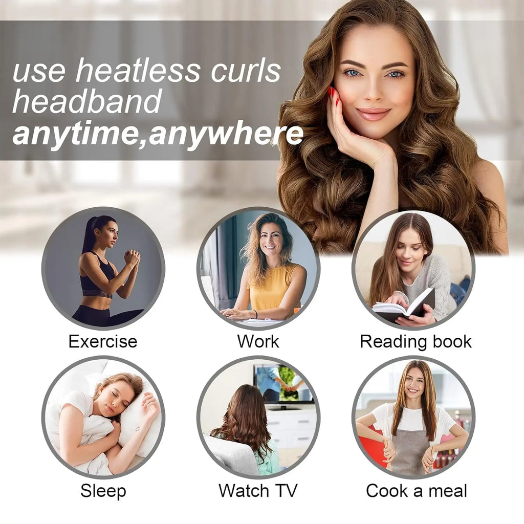 1Set Woman Heatless Curling Rod Heatless Hair Curls Headband Make Hair Soft Shiny Hair Curler Hairdressing Tools Accessories