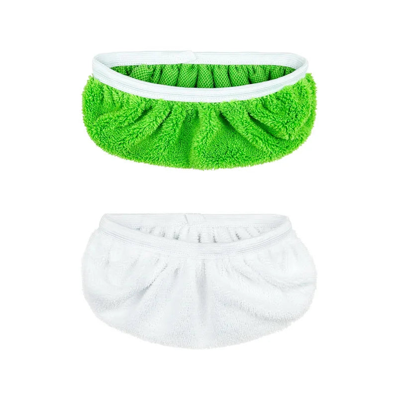 Thickened Elastic Band Flat Mop Cloth Coral Fleece/Microfiber/Chenille Replacement Rotary Mop Cleaning Pad for Bathroom