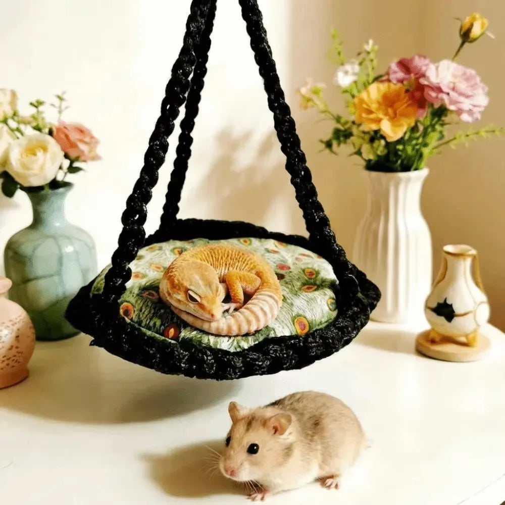 Hamster Cage Plush Hamster Hammock Warm Soft Winter Pet Nest Pear Shaped Comfortable Sugar Glider Hideout Cage Decoration
