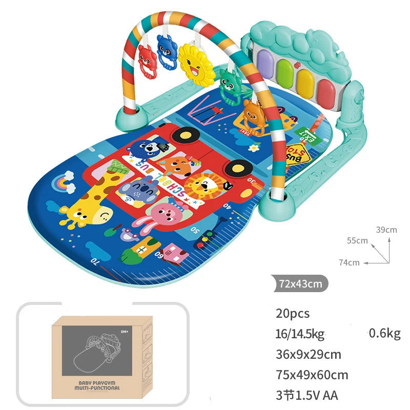 Baby Fitness Stand Music Play Gym Activity Toys Newborn Piano Crawling Blanket Pedal Game Pad Early Education 0-36 Months Gifts