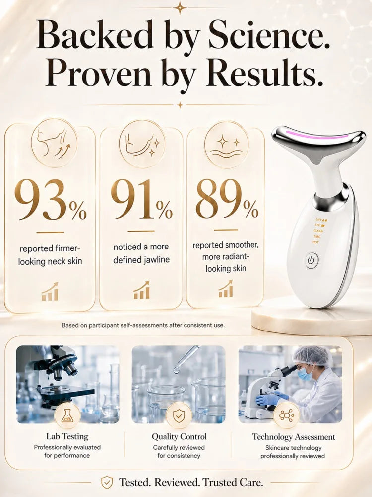 Neck Face Lifting Device, Lifting Device Face for Double Chin & Neck Firming, EMS Microcurrent, 7 Color LED Therapy Beauty Tools