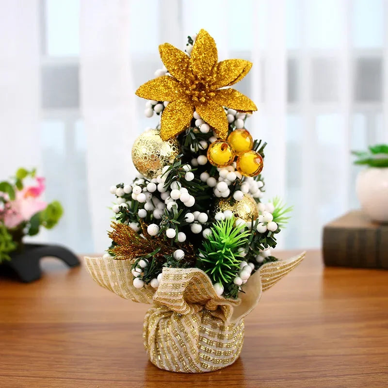 1pc 20cm Merry Christmas Tree Office Home Bedroom Doll Gift Xmas Tree Desk Decoration New Year Gift Christmas Party Decoration