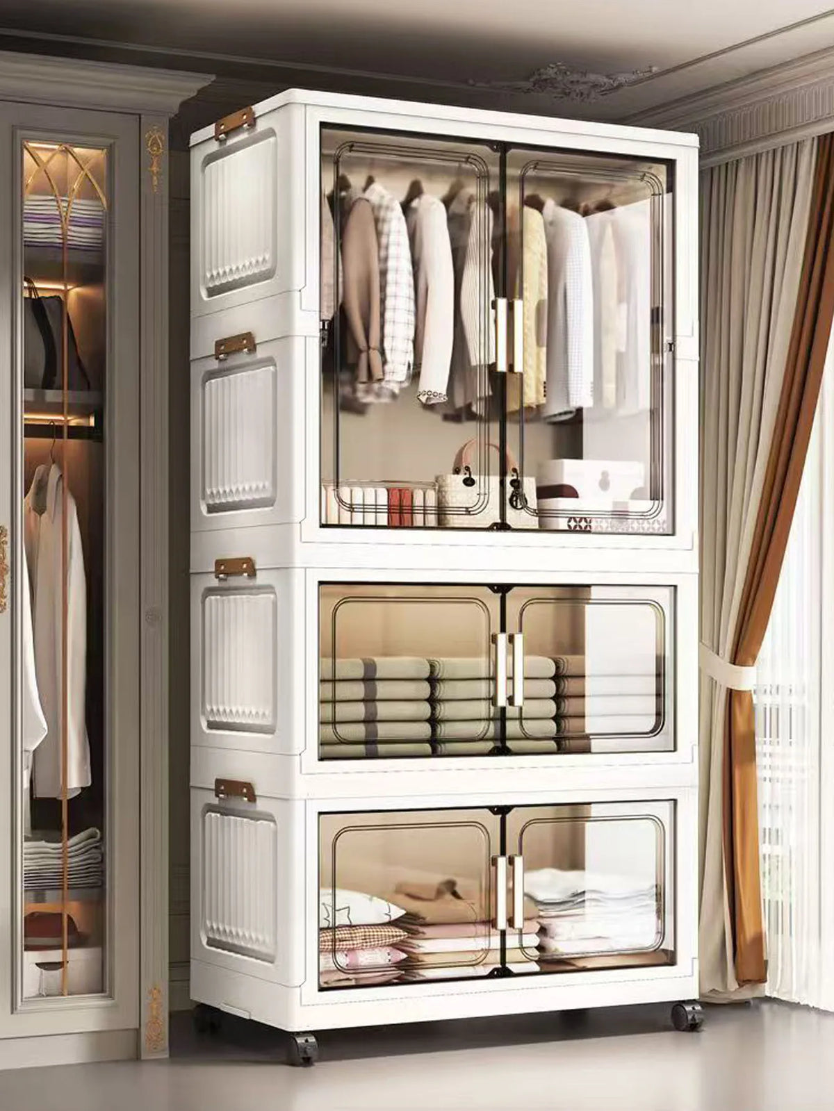 Thickened Multi-Layer Plastic Storage Cabinet for Home Bedroom Baby Closet Organizer No Installation Needed for Snacks And Toys