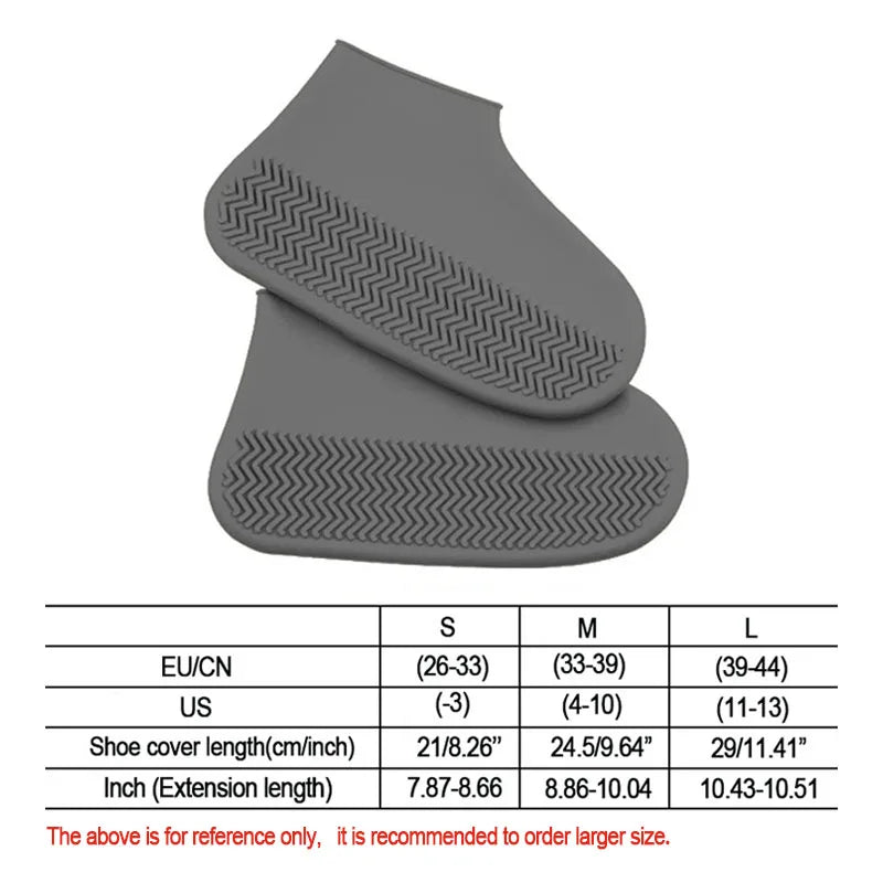 Waterproof Rain Shoes Covers Silicone Non-slip Wear-resistant Outdoor Adult Children Boots Portable Elastic Reusable
