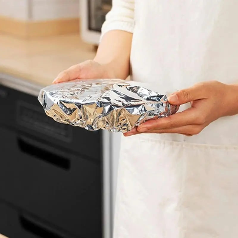 Easy Use Quick Cover Reusable Multi Size Aluminum Foil Food Covers Eco Friendly Kitchen Bowl Dish Storage Lids No Mess Home Use