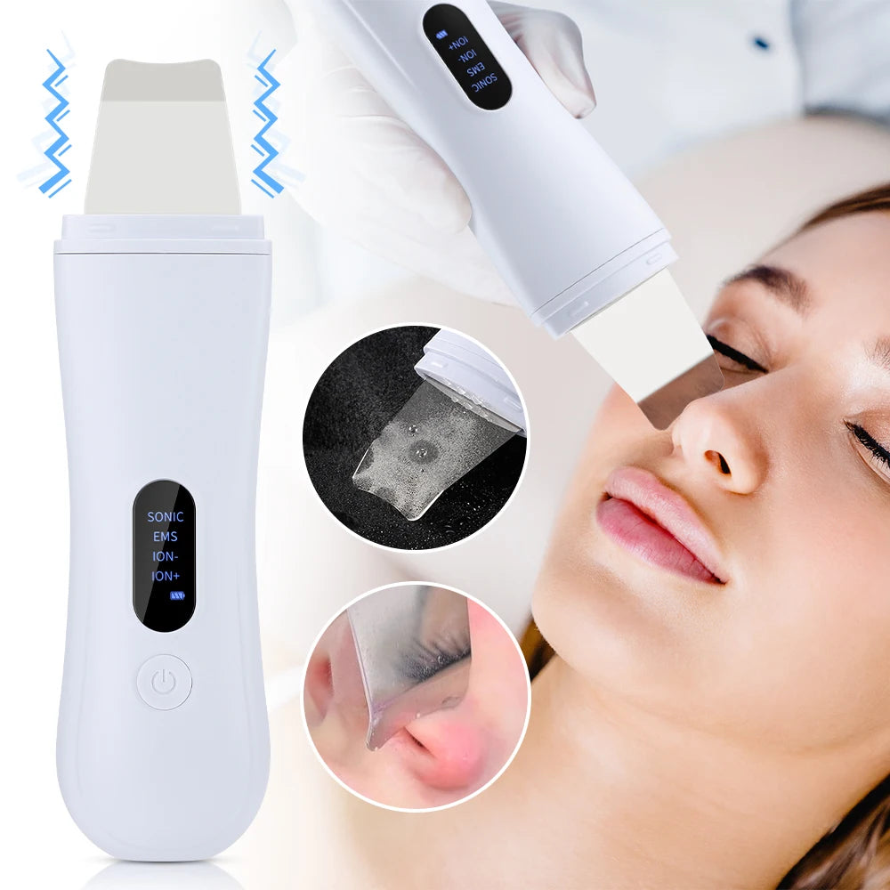 Ultrasonic Skin Scrubber Face Skin Spatula Facial Spatula for Deep Cleansing Blackhead Remover Pore Facial Shovel Cleaner Beauty
