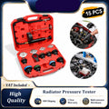 13Pcs Universal Radiator Pressure Tester and Pieces Radiator Pressure Tester With Coolant Replacement System Water Tank Detection Tool For Test The Leakage In The Radiator System, Replace The Coolant And Remove Air Bub