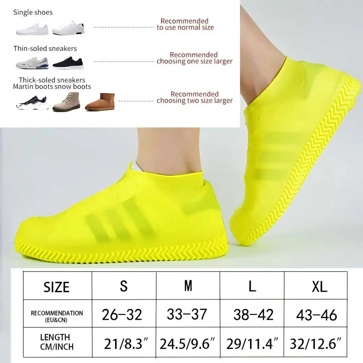 Waterproof Rain Shoe Covers Silicone Non-slip Wear-resistant Outdoor Adult Children Boots Portable Elastic Reusable
