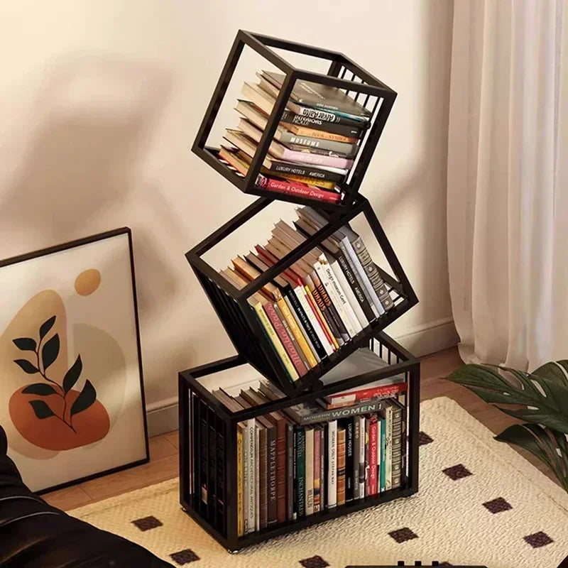 Alien Rotating Bookshelf Living Room Creative Magazine Rack Aesthetic Kid's Picture Book Organizer Estantes Storage Furniture