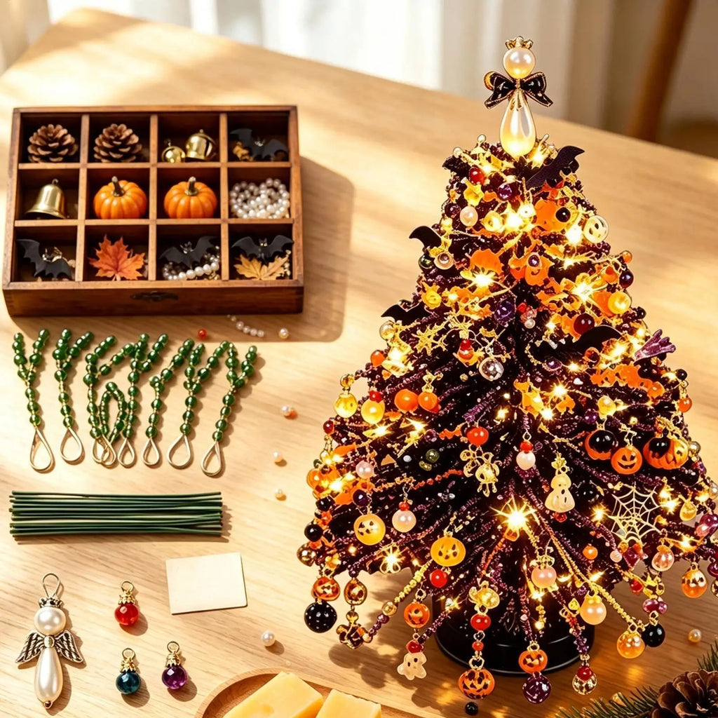 DIY Beaded Christmas Tree Kit Handmade Creative DIY Beading Project Set 3D Crystal Bead Holiday Craft Set for Women Men Home