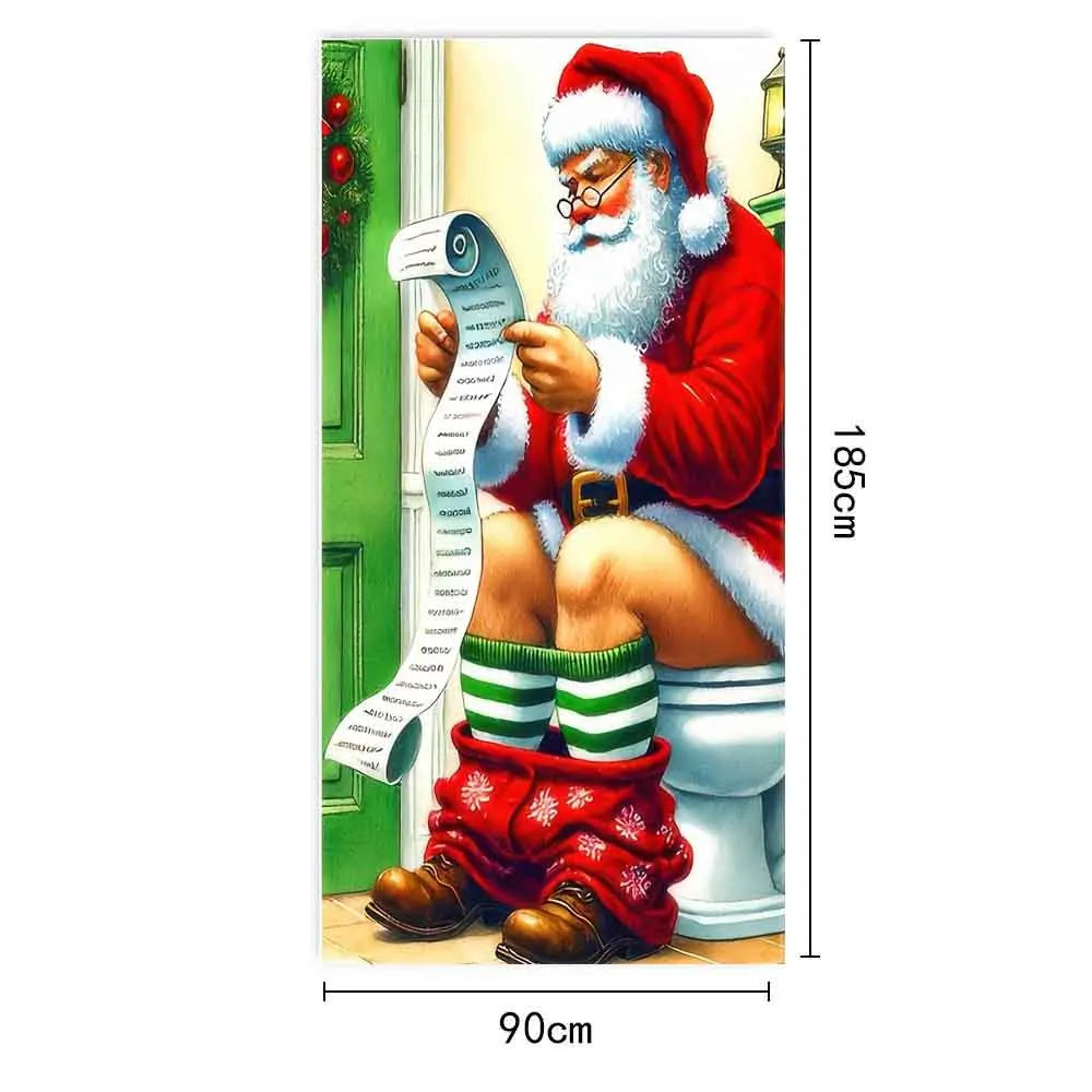 Christmas Door Hanging Banner Merry Christmas Decoration For Home  Navidad Christmas Wall stickers Xmas Gift New Year