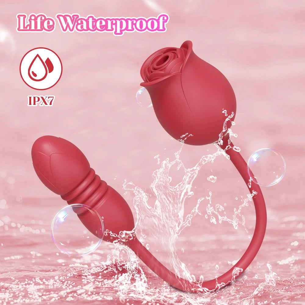 Sucking Thrusting Vibrator for Women Nipple Clit Stimulator Powerful Vibrating Egg Tongue Licking Clitoris Sucker Sexy Toy Dildo