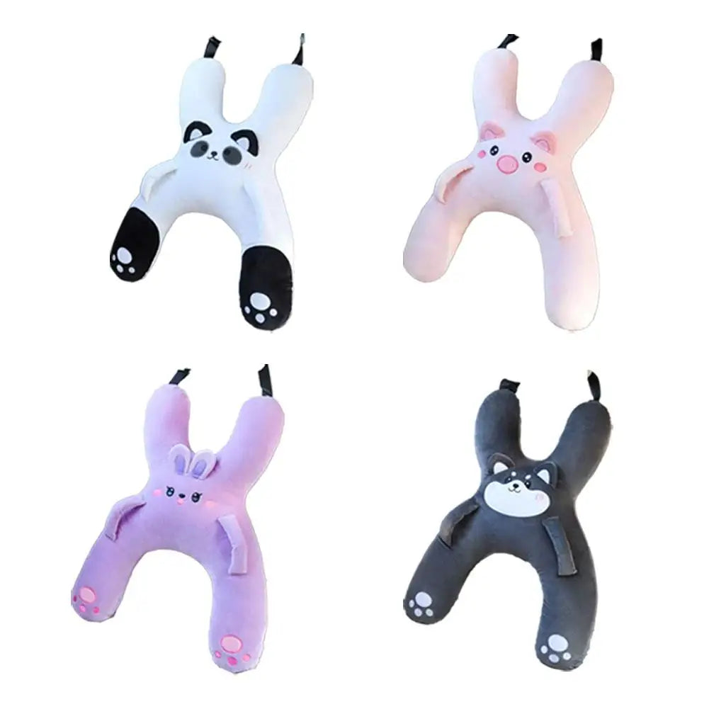 1PC Car Mounted Child Sleeping Pillow Car Cute Cartoon Pillow Car Removable Comfortable Breathable Headrest Lumbar Support ﻿