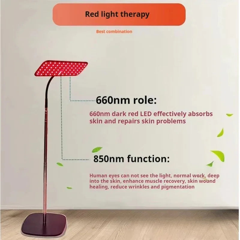 660nm 850nm LED Red Light Therapy Panel with Stand Near Infrared Therapy Lamp Devices for Body Pain Relief and Skin Care