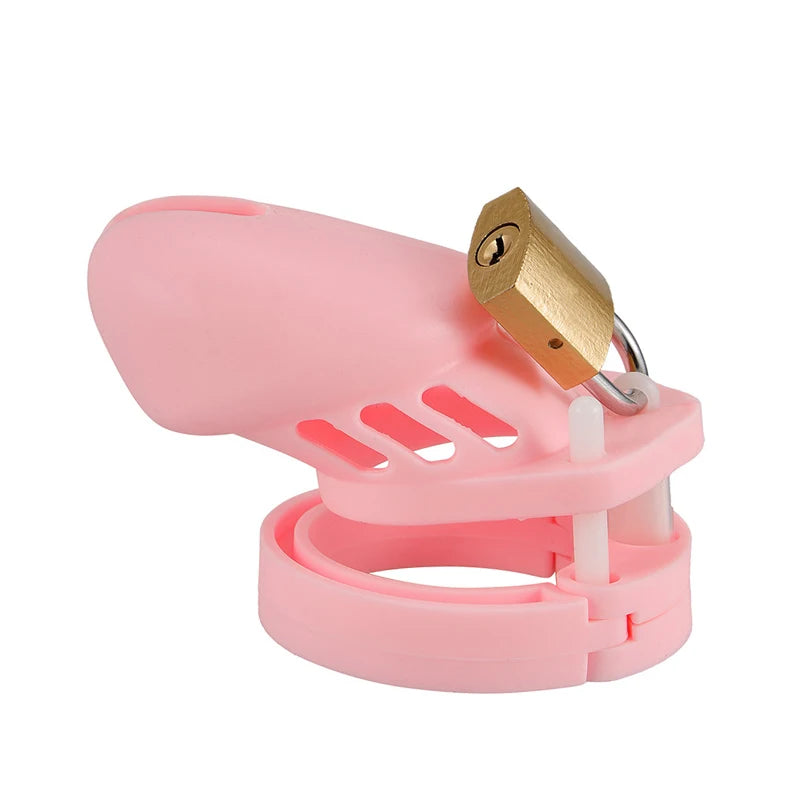 Silicone Urethra Chastity Lock with 5 Snap Ring Penis Bondage Adult Men's Chastity Cage Cock Restriction BDSM Abstainer Sextoys