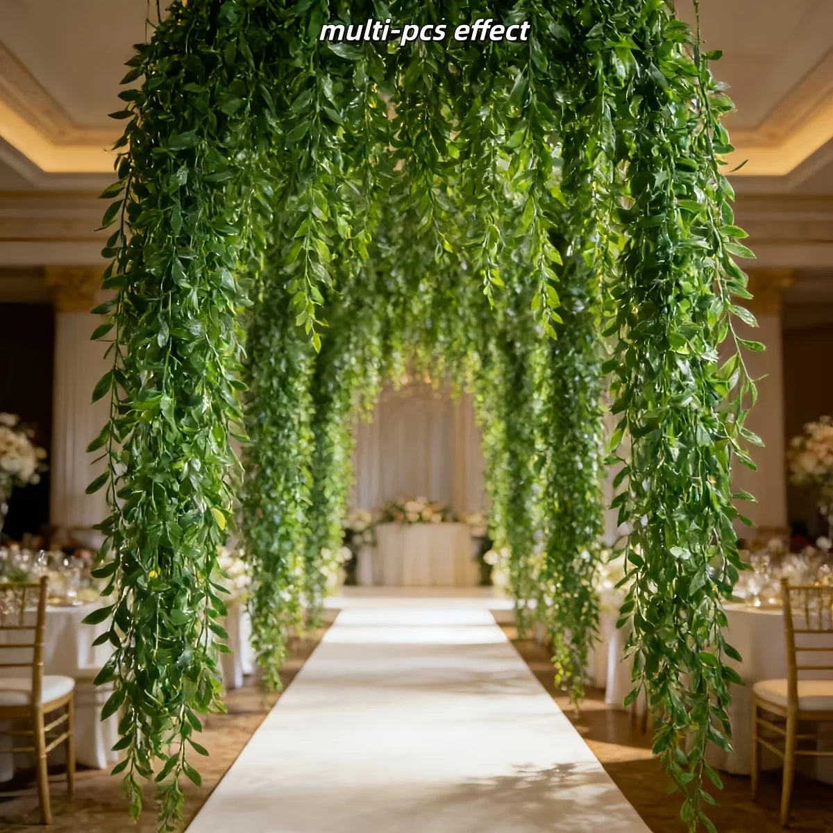 10pc Extra-Long Deluxe Willow Leaf Vine Elegant Artificial Greenery Faux Evergreen Hanging Vine with Dense Green Leaves 2026