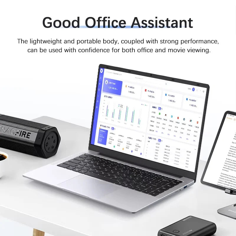 14.1" Laptop Computer PC Intel Core i7 8650U Atom 3950 Ultra Slim Notebook 12GB RAM 1TB 2TB SSD Office Study Windows 11 1920*1080