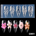 3D Flower Silicone Nail Mold Lily & Hibiscus Petals Carving Template Gel Polish Stencils for Spring Summer Manicure Decor