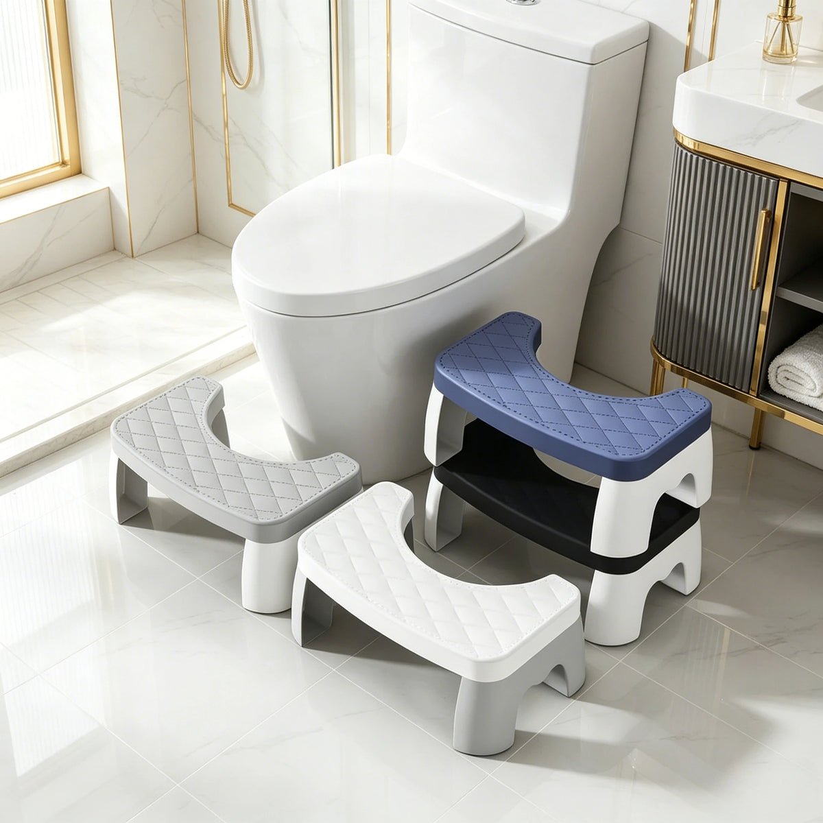 Anti‑Slip Toilet Stool Household Bathroom Foot Stool Portable Kids Potty Training Step Stool Office Footrest Stool